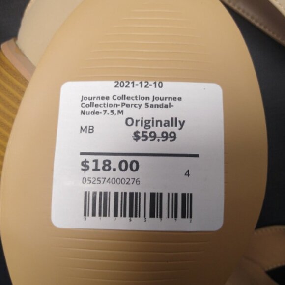 Journee Collection Women's Percy Block Sandals Sz.7.5 M - Picture 4 of 4